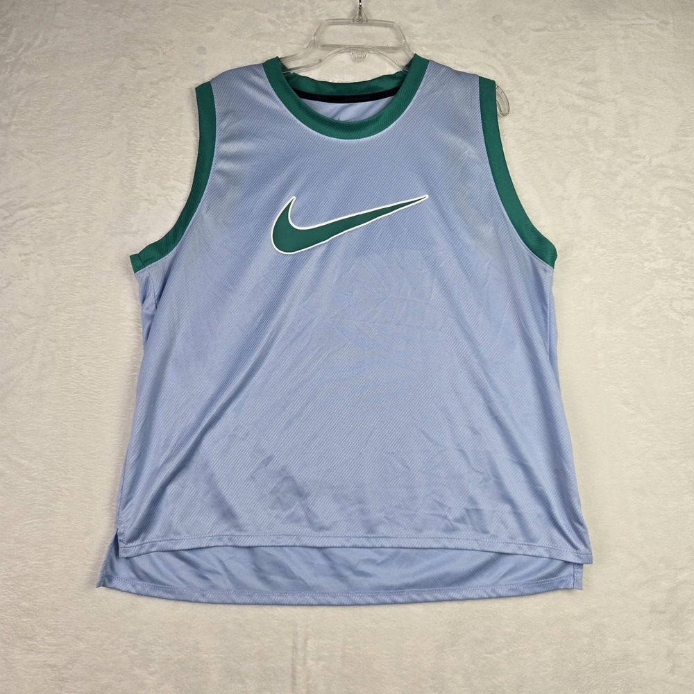 NIke Women's Running Dri Fit Light Blue Green‎ Jersey Size XL
